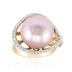 Anillo en oro con Perla Ming rosa (TPC)