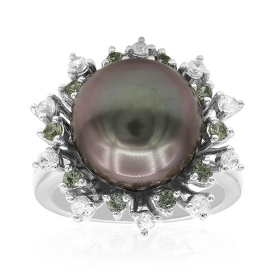Anillo en plata con Perla cultivada de Tahití (TPC)