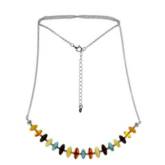 Collar en plata con Ámbar báltico