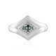 Anillo en plata con Diamante azul I2