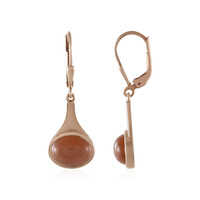 Pendientes en plata con Piedra de luna chocolate (KM by Juwelo)