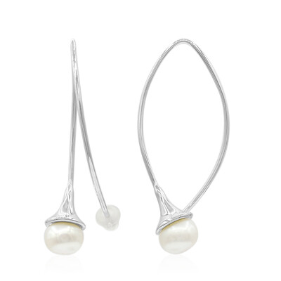 Pendientes en plata con Perla Freshwater (TPC)