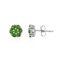 Pendientes en plata con Diópsido de Rusia