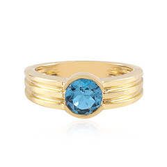Anillo en plata con Topacio azul suizo