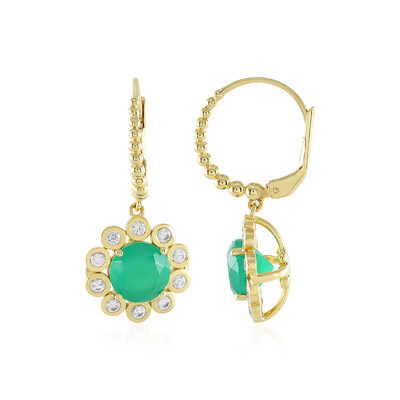 Pendientes en plata con Ónix verde