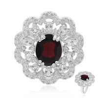 Anillo en plata con Granate de la India