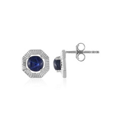 Pendientes en plata con Zafiro estrella azul