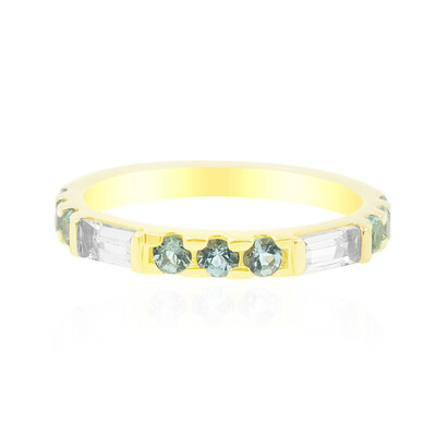 Anillo en oro con Turmalina nigeriana paraiba
