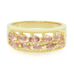 Anillo de hombre en oro con Zafiro Padparascha no calentado
