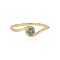 Anillo en oro con Tanzanita verde