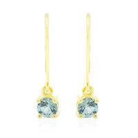 Pendientes en oro con Turmalina nigeriana paraiba