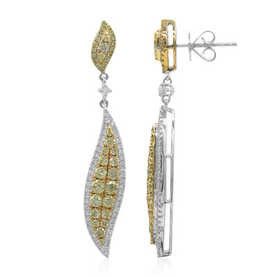 Pendientes en oro con Diamante amarillo SI2 (CIRARI)
