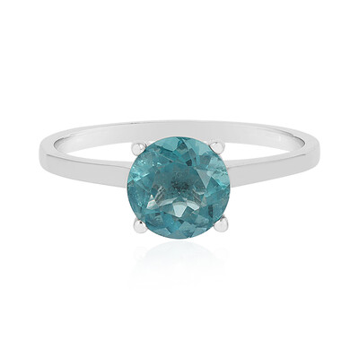 Anillo en plata con Fluorita tono petróleo de Bélgica