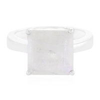 Anillo en plata con Piedra de Luna arcoíris