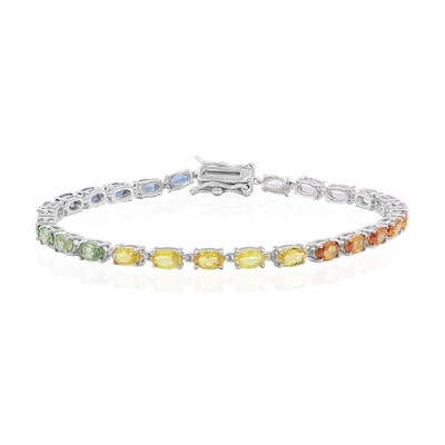 Brazalete en plata con Zafiro rosado