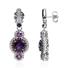 Pendientes en plata con Amatista de Zambia (Dallas Prince Designs)