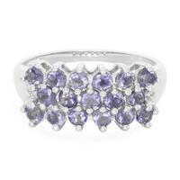 Anillo en plata con Iolita de Madagascar