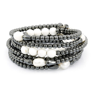 Brazalete en plata con Hematita (Dallas Prince Designs)