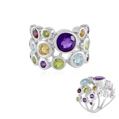 Anillo en plata con Topacio azul cielo