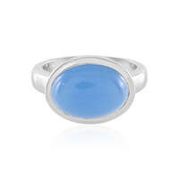 Anillo en plata con Calcedonia azul
