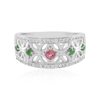 Anillo en plata con Turmalina rosa de Nigeria