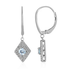 Pendientes en plata con Topacio azul cielo