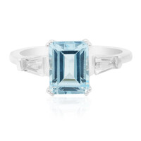 Anillo en plata con Topacio azul cielo