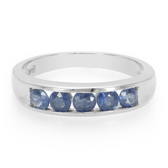 Anillo de hombre en plata con Zafiro de Kanchanaburi
