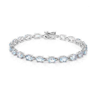 Brazalete en plata con Topacio azul cielo