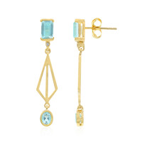 Pendientes en plata con Topacio azul cielo