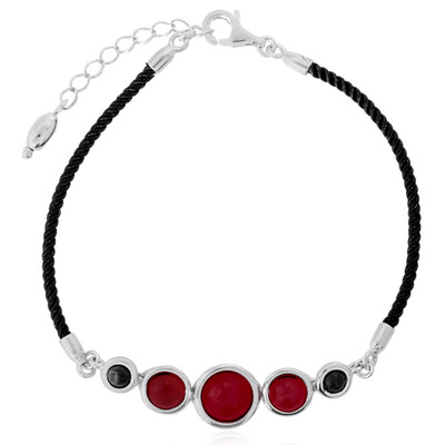 Brazalete en plata con Ámbar colombiano rojo (dagen)