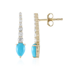 Pendientes en oro con Turquesa bella durmiente