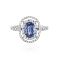 Anillo en oro con Zafiro azul Ceylon