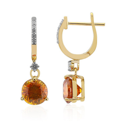 Pendientes en oro con Esfalerita
