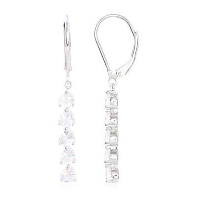 Pendientes en plata con Piedra de Luna arcoíris