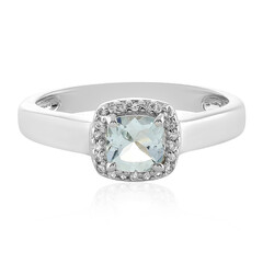 Anillo en plata con Aguamarina