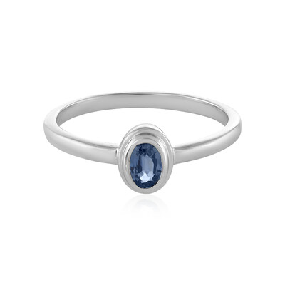 Anillo en plata con Zafiro azul