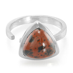 Anillo en plata con Obsidiana caoba