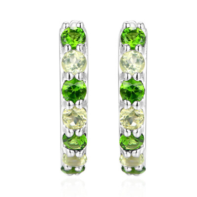 Pendientes en plata con Diópsido de Rusia