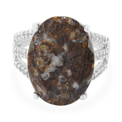 Anillo en plata con Cuarzo Dinosaurio