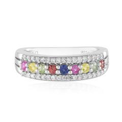 Anillo en plata con Zafiro rosado