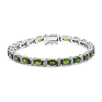 Brazalete en plata con Diópsido de Rusia