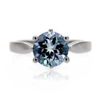 Anillo en plata con Topacio azul cielo