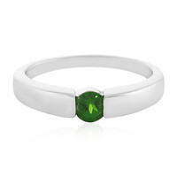 Anillo en plata con Diópsido de Rusia