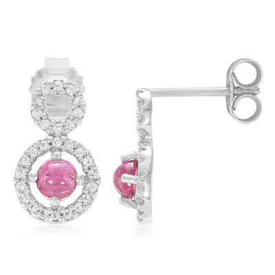 Pendientes en plata con Turmalina rosa