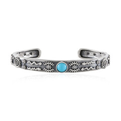 Brazalete en plata con Turquesa bella durmiente (Desert Chic)