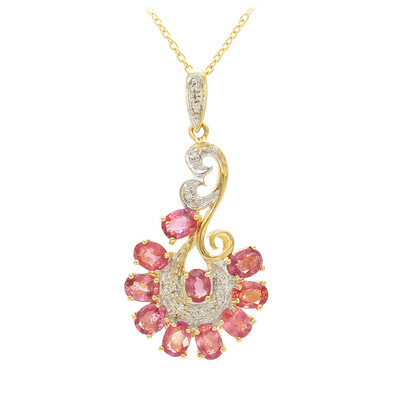 Collar en oro con Zafiro Padparascha no calentado (AMAYANI)