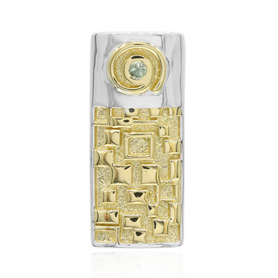 Colgante en plata con Zafiro verde (MONOSONO COLLECTION)
