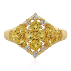 Anillo en plata con Berilo dorado