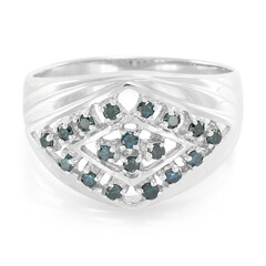 Anillo de hombre en plata con Diamante fantasía
